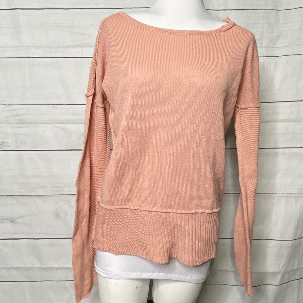 murmur dusty pink scoop neck sweater large linen